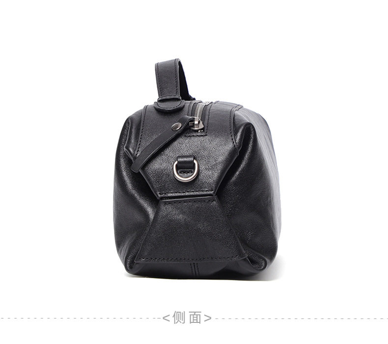 Túi đeo chéo nam da bò thật thuộc da, túi đeo vai kiêm túi xách tay nhỏ 29×11×17 cm — Màu đen chi tiết 15