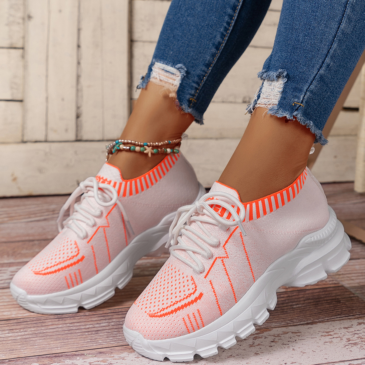 Women's Casual Color Block Round Toe Sports Shoes display picture 20