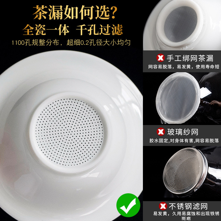 茶漏茶滤茶叶过滤网茶水分离白瓷茶隔全瓷一体羊脂玉瓷高档过滤器|undefined