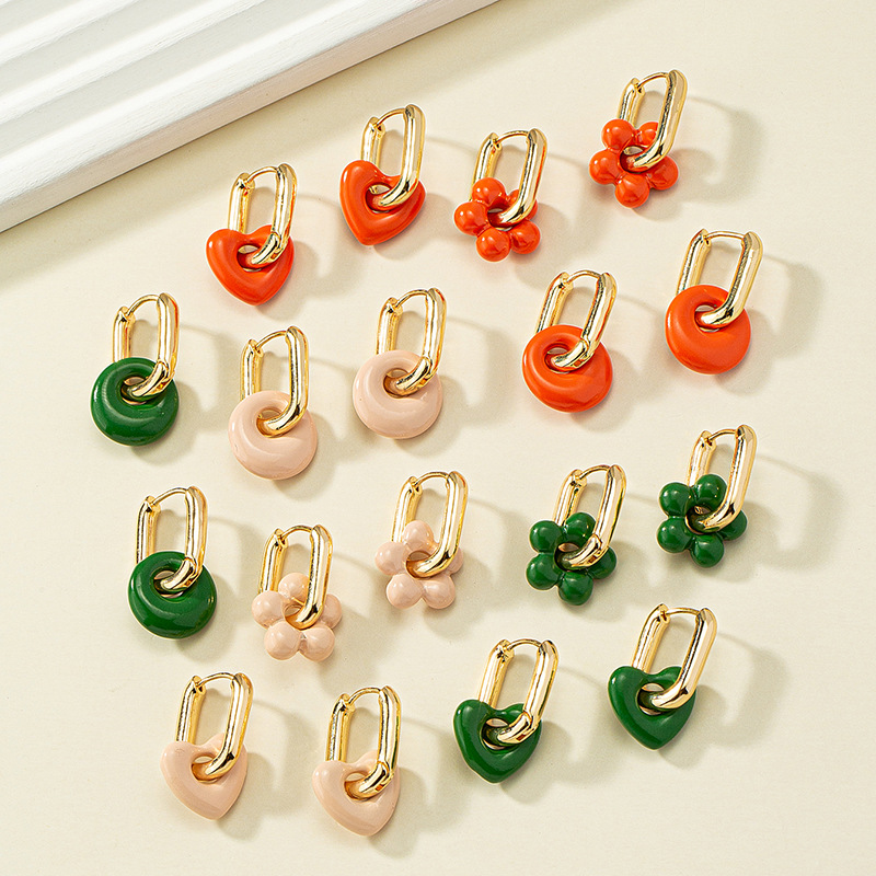 1 Pair Elegant Heart Shape Alloy Plating Womenu0027S Drop Earrings