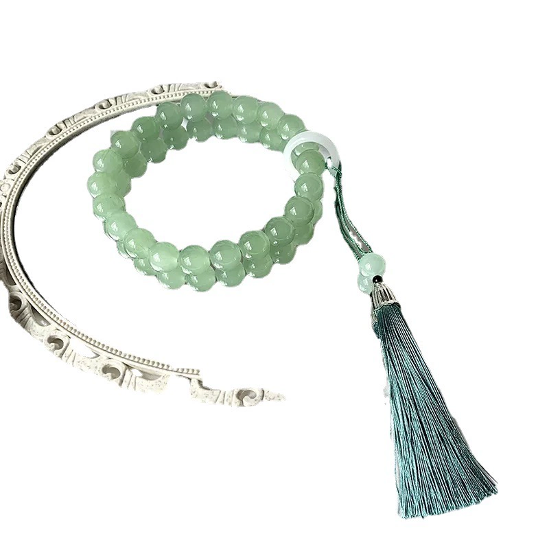 Blue and white bracelet, handle, Bodhi rosary