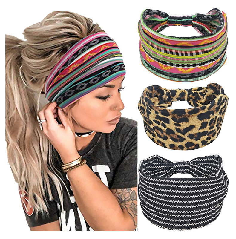 Casual Simple Style Sports Geometric Color Block Plaid Cloth Hair Band display picture 1