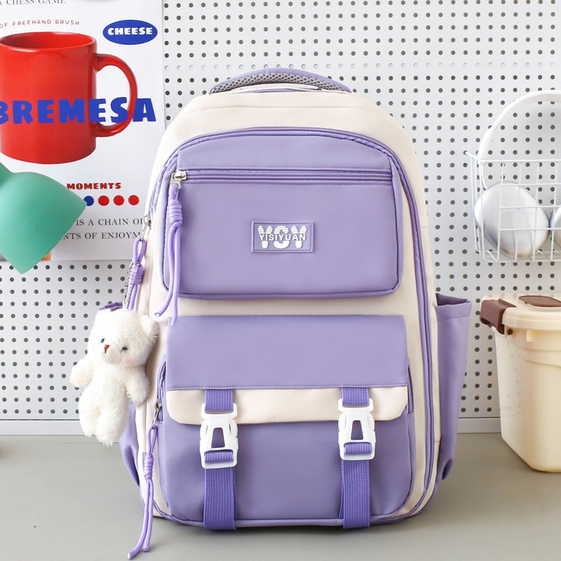 Bolsa de escuela de estudiantes coreanos de escuela secundaria, alta capacidad, color de marea, mochila de mujer, mochila multifuncional.