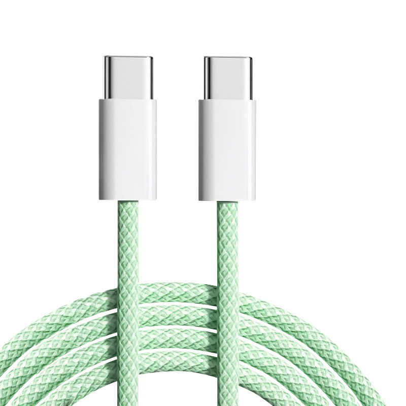 Cable de datos C-C adecuado para Apple 17, cable de carga tipo C de doble extremo, cable de carga rápida trenzado para teléfono móvil 15, cable de datos C-C