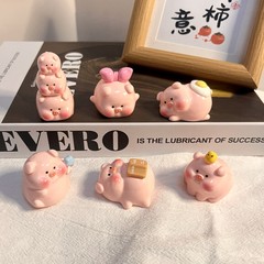 実色呆萌子豚萌粒盲袋樹脂部品diy立体アニメペンダントかわいいクリエイティブデスクトップ置物