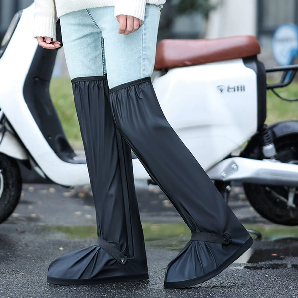 Black-over-the-knee high shoe covers