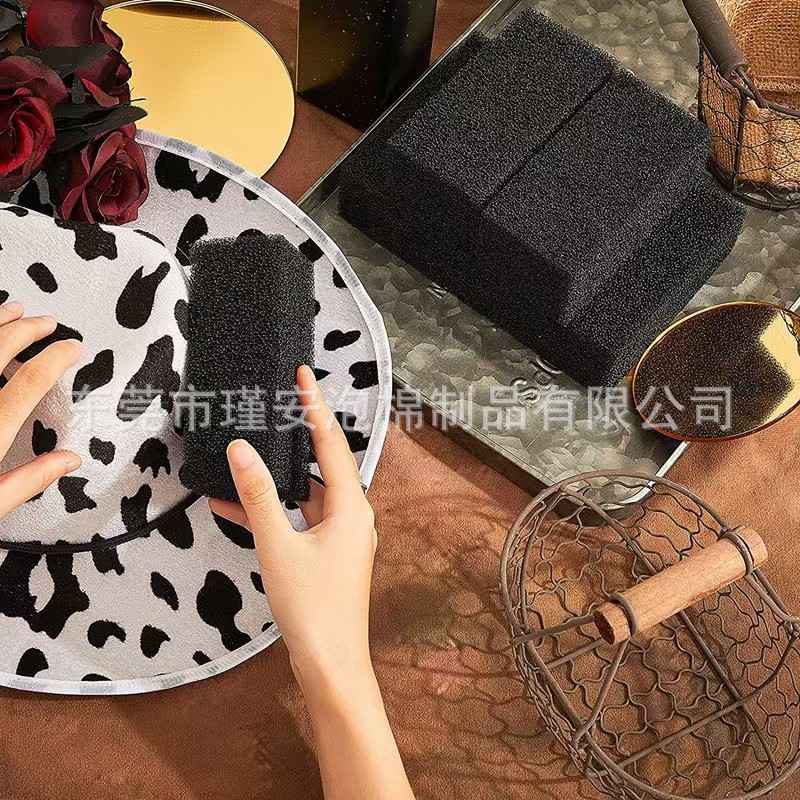 厂家批发 毛毡帽清洁海绵牛仔帽黑色泡棉清洁帽子泡沫海绵擦 现货