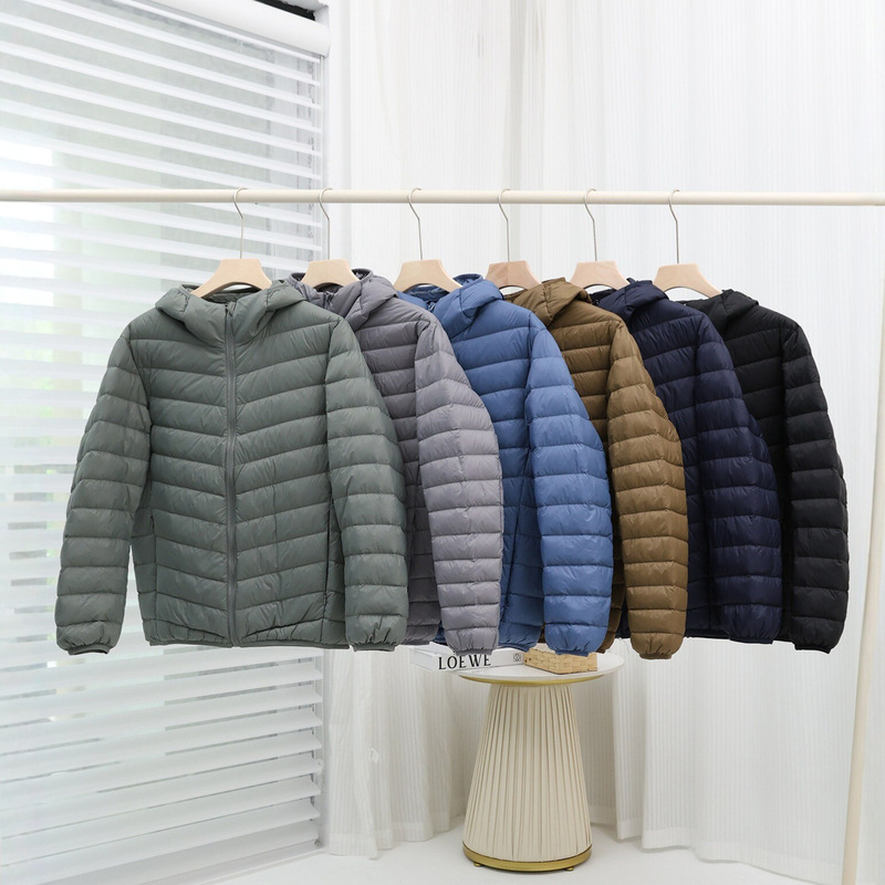 Pinghu men's hooded down jacket with 90% down filling, portable, casual, stylish, versatile, warm, with inner lining, plus size coat Pinghu men's hooded down jacket with 90% down filling, portable, casual, stylish, versatile, warm, with inner lining, plus size coat