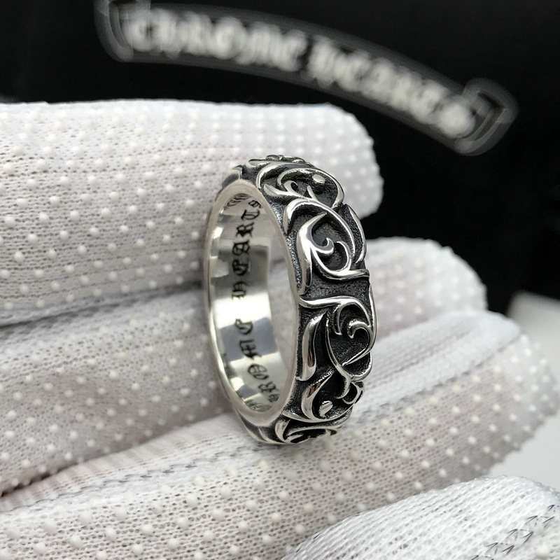 European and American cross-border cross heart personality cross ring men and women couple hipster retro Thai silver eternal rattan ring