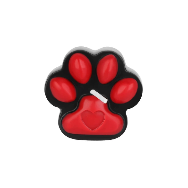 Black and red cat paw love candle