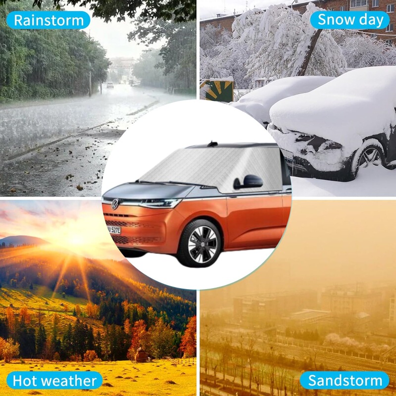 新しい車のフロントガラス日焼け止めサンシェードフォルクスワーゲン VWT7 キャンピングカー雪カバー卸売|undefined