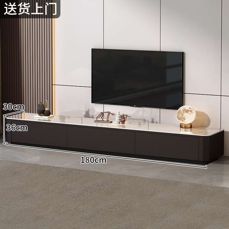 黑色茶几客厅家用2025新款轻奢高级感小户型茶几桌长方形电视组合|undefined