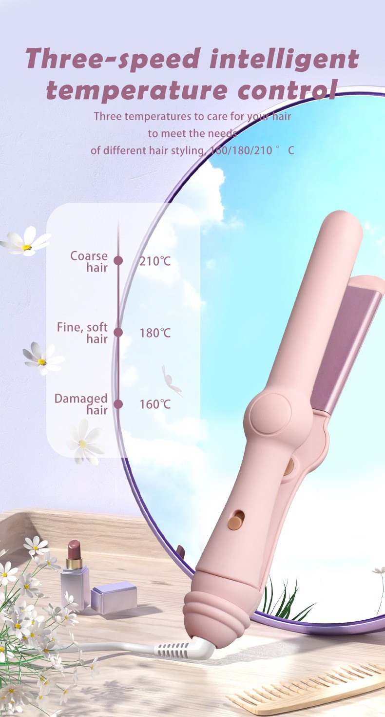 4-in-1 haarstylingtool voor droog en nat haar: krul- en stijltang. Zachte, constante temperatuurregeling voor naar binnen gekrulde, luchtige pony._voghion.com