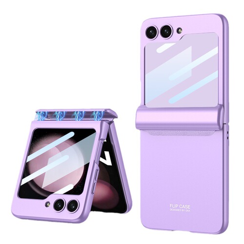 Suitable for Samsung Z flip5 mobile phone case, anti-fall magnetic all-in-one film-in-one Galaxy zflip4 protective case