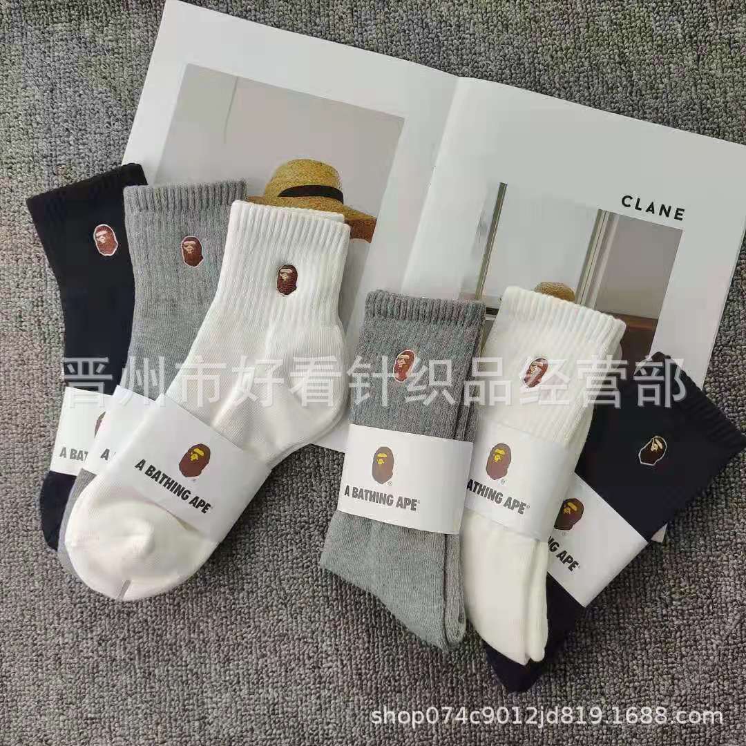 Japanese tide socks bape ape head embroi...