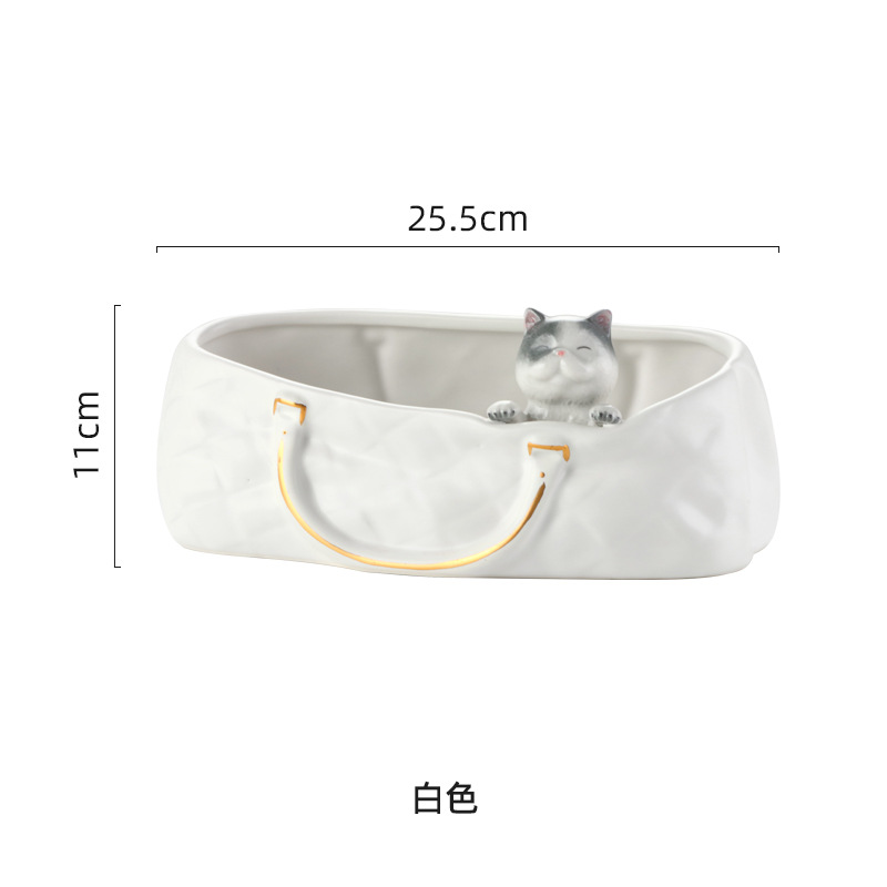 Caja de cosméticos de escritorio de cerámica creativa nórdica sala de estar caja de almacenamiento de control remoto caja de almacenamiento de llaves de pasillo bandeja de almacenamiento de artículos diversos