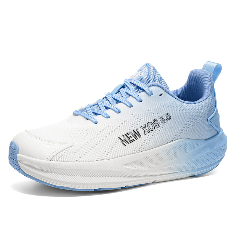 Zapatos de correr de altura ancha, zapatos de correr de malla transpirables para hombres y mujeres, zapatos de deporte ampliados y elevados, amortiguación general de cuatro estaciones, zapatos de correr grandes portátiles