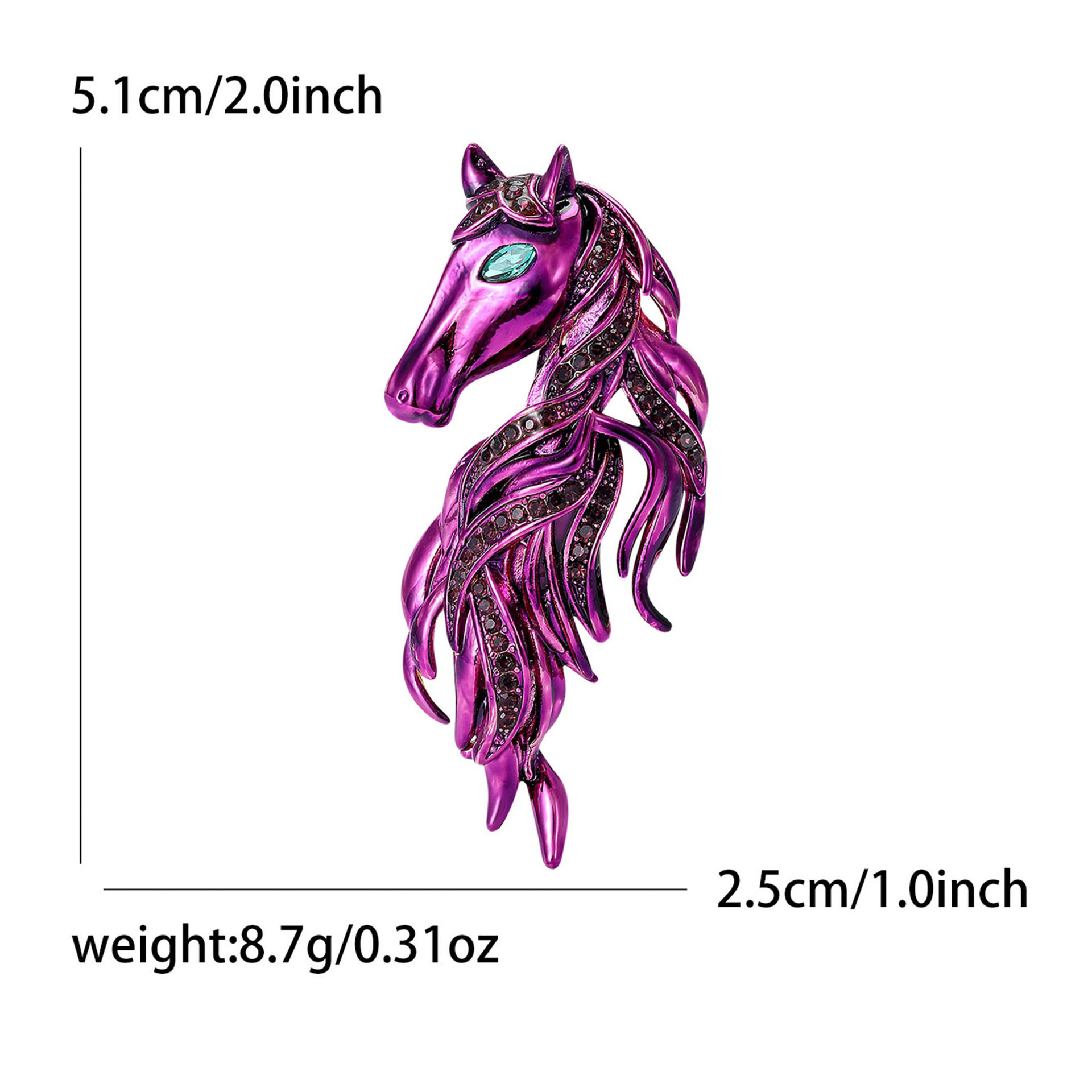 Elegante Pferde-brosche Mit Strass Für Damen Und Herren_voghion.com