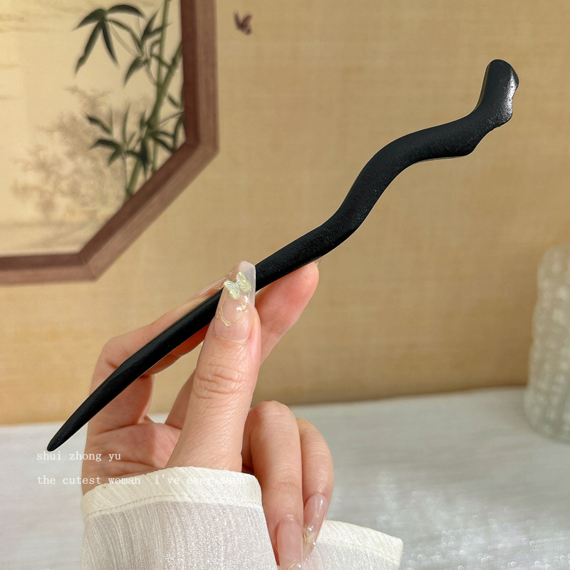 Pinzas de cabello de madera para mujeres nuevos pinzas de estilo chino de alto nivel diarios vestido de caballo de viaje antiguo sándalo bandeja de cabello pinzas de cabello tocado