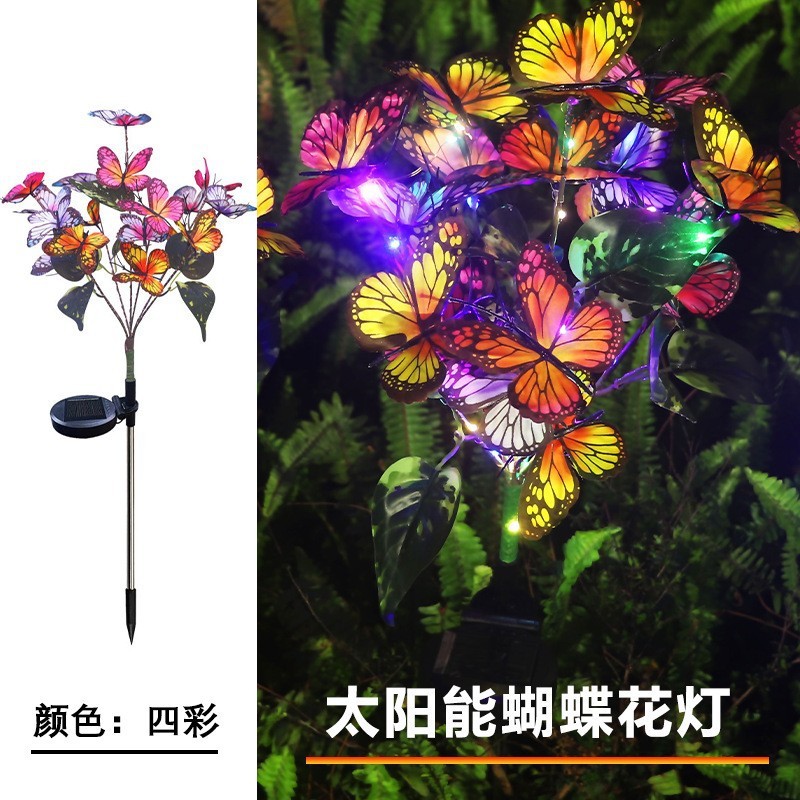 led太阳能灯地插灯彼岸花百合花玫瑰花仿真花蒲公英草坪铜线灯串|undefined