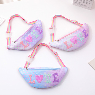 Small Backpack Cartoon Waist Bag New Glitt Oblique Ribbon Rainbow Shoulder Bag Star Bag Love Satchel Shoulder Bag