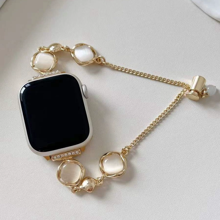 Подходящее для Applewatch Apple тибетский IWATCH8765 поколения SE CAT глаз камень металл маленький маленькая девочка