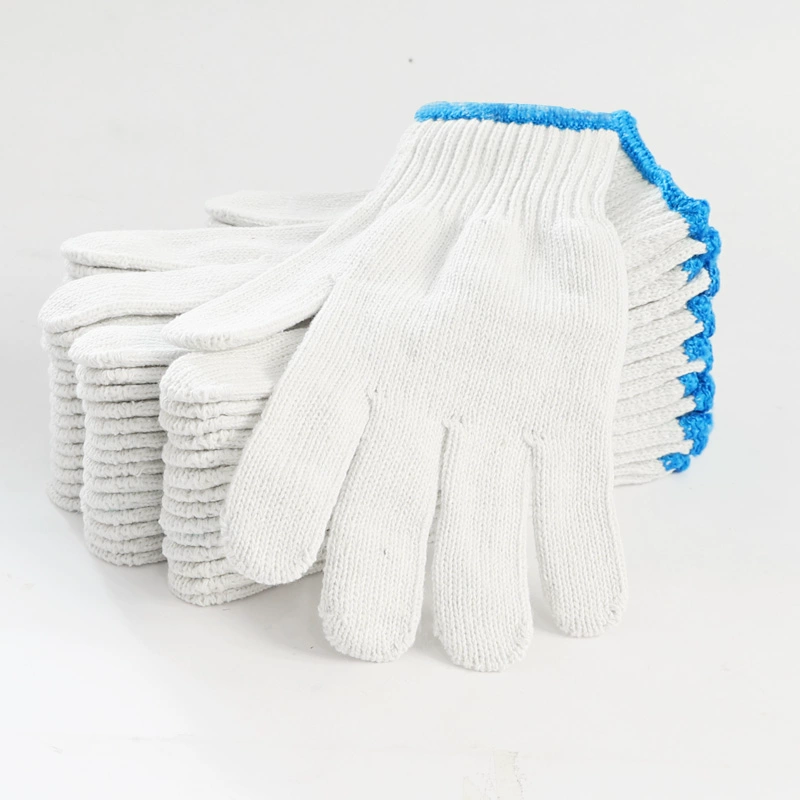 Защитные перчатки для работы белая хлопчатобумажная пряжа из хлопчатобумажной нити белая пряжа износостойкая и утолщая защита