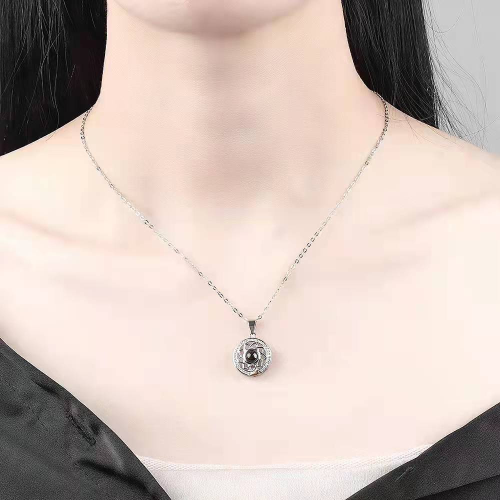Geometric, Star, Moon Pattern Couple Gender Plating Design Elegant Romantic Geometric Star Moon Copper Pendant Necklace In Bulk