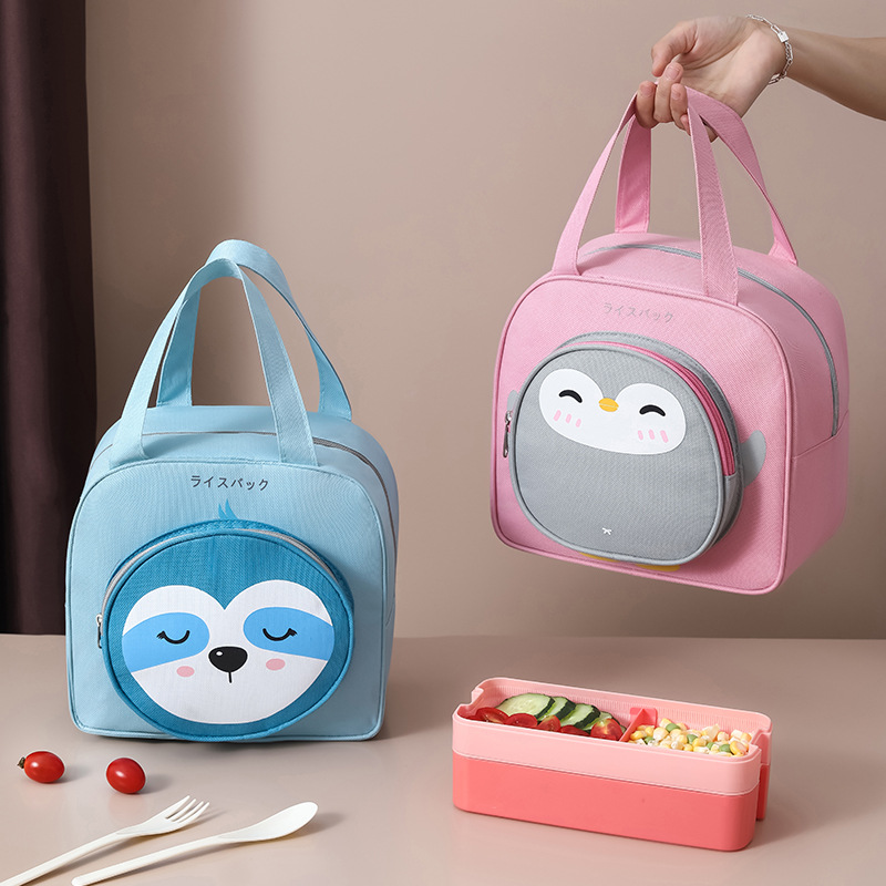 Fly Rabbit Cartoon Lunch Bag with Insulated Handbag Large Capacity Thick Aluminum Foil Cooling Lunch Box for Students and Office Workers