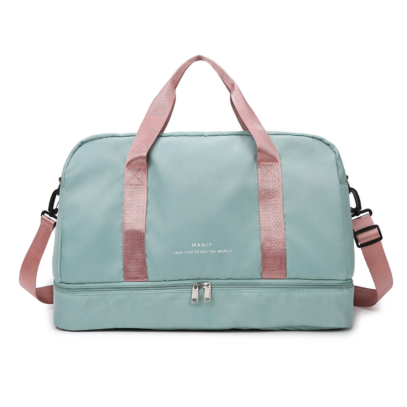 Logotipo impreso personalizado bolsa de viaje de gran capacidad portátil crossbody bolsa de fitness bolsa de almacenamiento de natación de separación en húmedo y seco