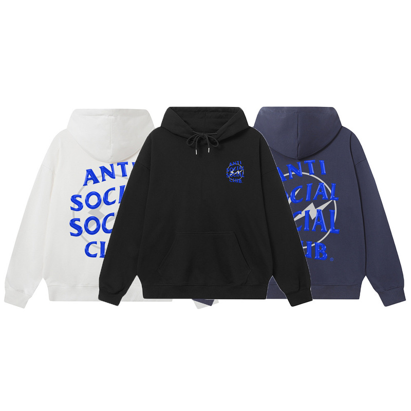 Cross-Border European and American Trendy Brand Assc Co-Branded Fujiwara Hiroshi Blue Lightning Print Hooded Sweatshirt Spring & Fall Tops for Men and Women Cross-Border European and American Trendy Brand Assc Co-Branded Fujiwara Hiroshi Blue Lightning Print Hooded Sweatshirt Spring & Fall Tops for Men and Women