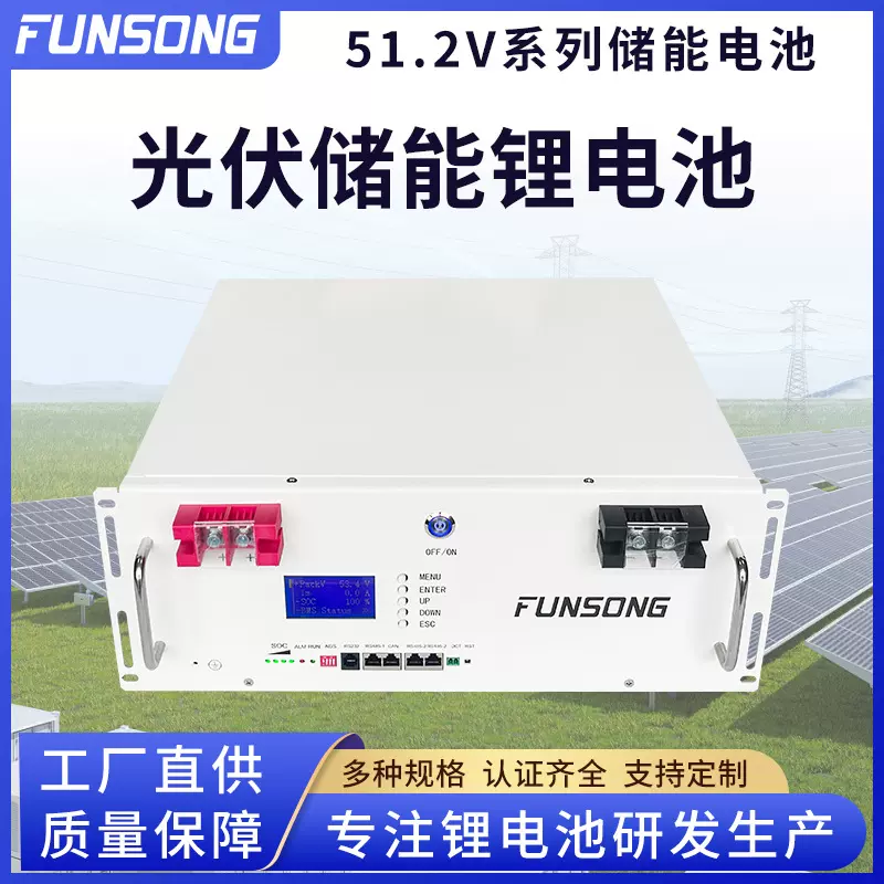 工厂定制51.2伏太阳能储能电池48伏机架式储能锂电池磷酸铁锂电池