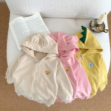 2025新儿童秋款拉链小外套韩版可爱卡通动物连帽婴幼儿宝宝夹克衫