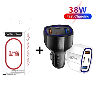 2Usb+2Type-C Fast Charging Car Charger Qc3.0 Fast Charging Pd20W Car Mobile Phone Charger