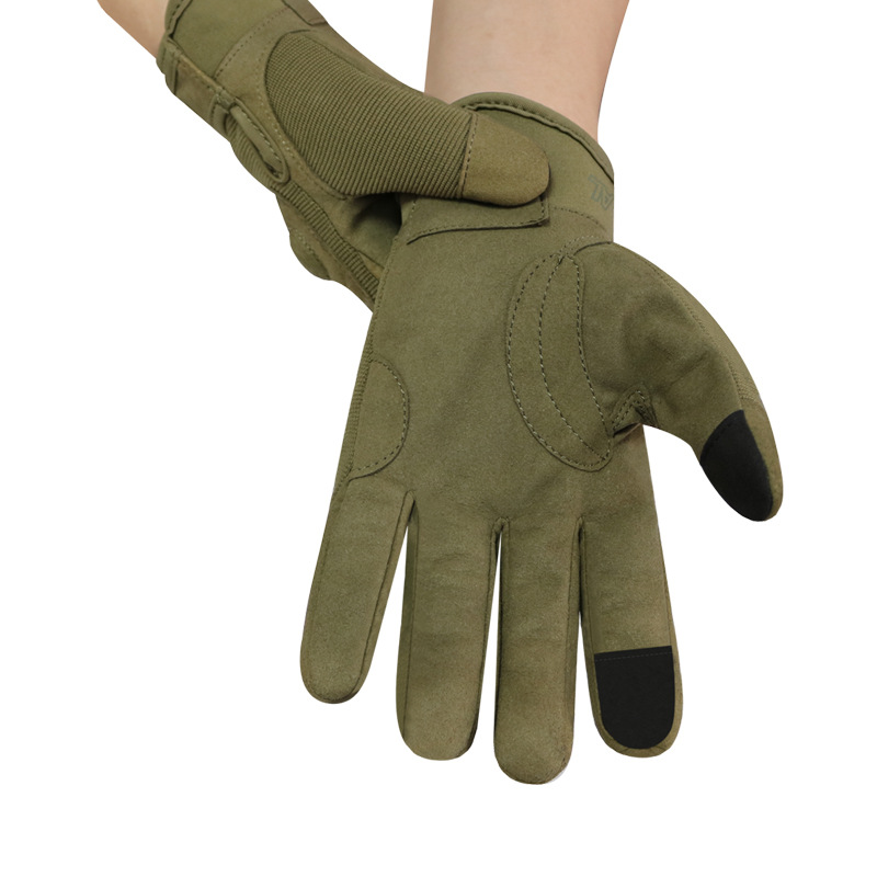 Fabricantes al por mayor guantes tácticos al aire libre de todos los dedos ciclismo deportivo pantalla táctil verde militar caminata entrenamiento de montaña antideslizante protección solar