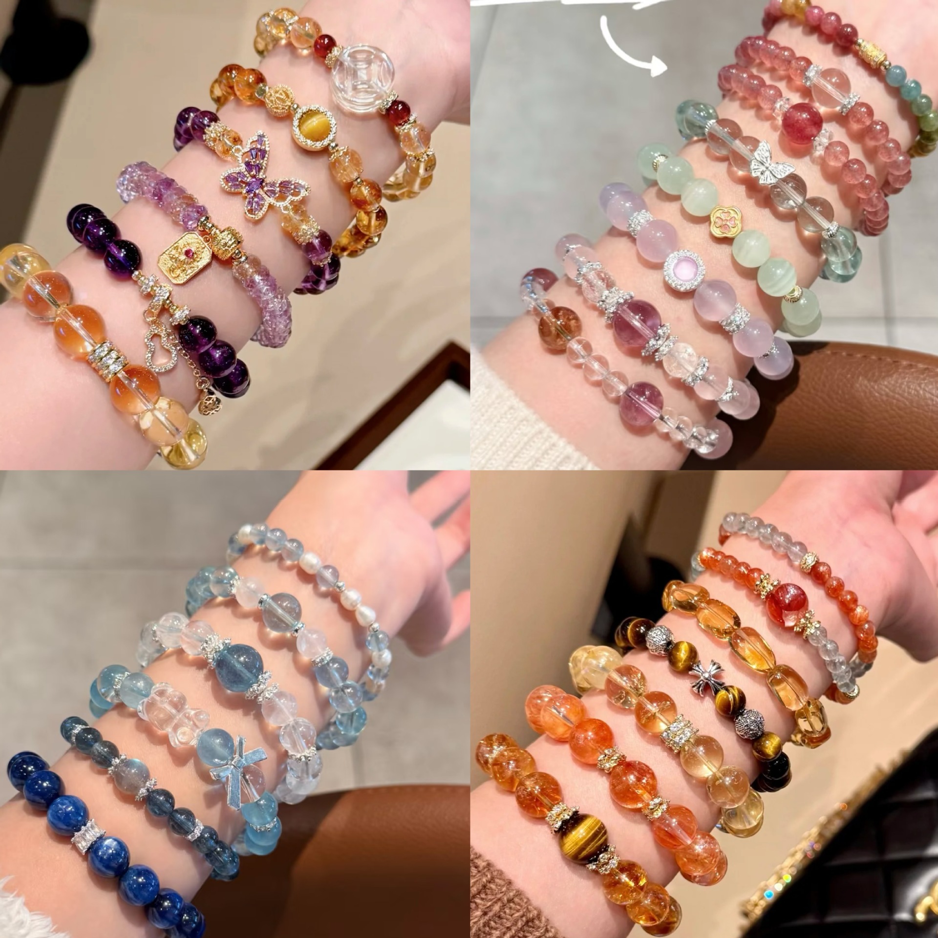 New Chinese Style Round Bead Tiger Eye Beaded Bracelet Light Luxury High-end Sense Bracelet Fashion Trendy Elegant Bracelet Jewelry for Women
