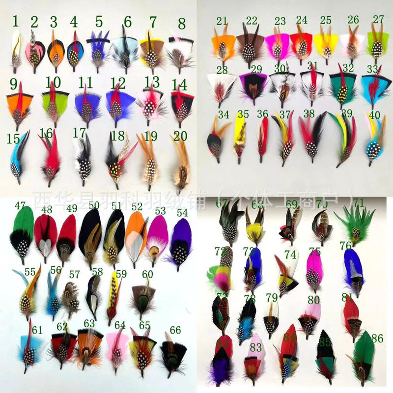 Colorful Feather Hat Flower Brooch Decoration DIY Handmade Fashion Hat Flower Design Animal Hair Wedding Decoration