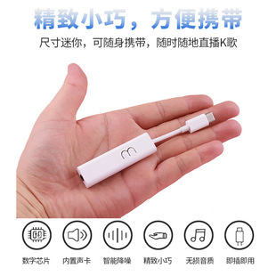 Factory Direct Mini live sound card singing voice changer eating chicken Internet celebrity anchor live broadcast equipment portable sound card