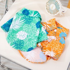 Pet Beach Leaves Shirt Hawaii Dogs Cats Golden Retriever Clothes Summer Thin Breathable T-Shirt Korean Style