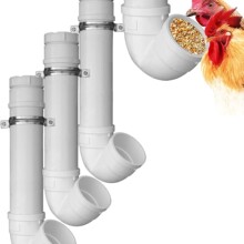 跨境全自动无浪费喂鸡机PVC管道式鸡笼喂鸡系统防鼠吊盖式喂鸡器