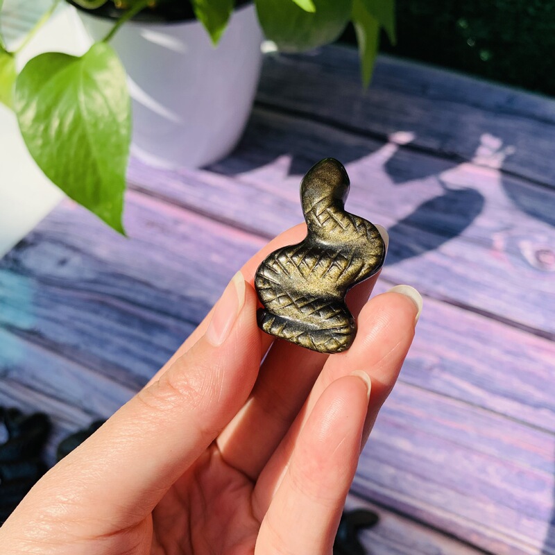 天然水晶金曜石原石雕刻蛇 水晶小摆件挂件  热销 图 12