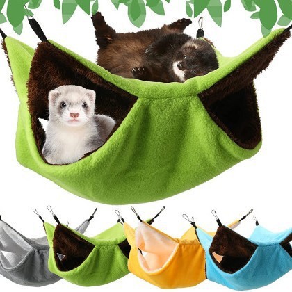 仓鼠吊床蜜袋鼯保暖双层毛绒吊床悬挂式松鼠睡袋宠物秋冬保暖用品