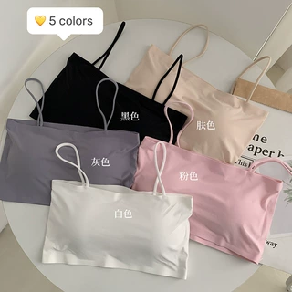 新款一字围美背裹胸冰丝防走光内衣抹胸运动背心睡眠聚拢文胸外穿