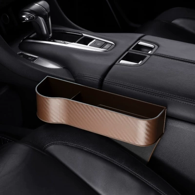 Car Storage Box Interior Supplies Car Seat Central Control Gap Storage Bag Car Gap Storage Box Fit Box (Car storage bag/box) - carbon-fiber-texture-brown-driver