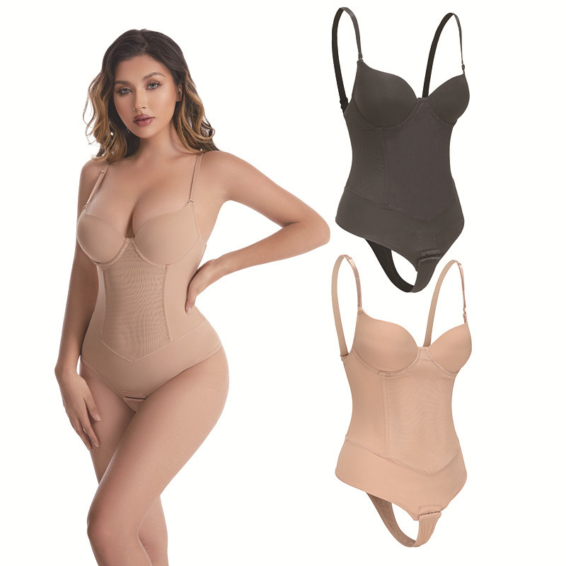 Cross-Border Thong One-Piece Shapewear with Underwire Bra Corset 4 Steel Bones for Women Postpartum Butt Lift and Tummy Control Corset