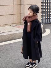 女童毛呢外套中长款呢子大衣2025年秋冬款新款加厚百搭新年大衣潮