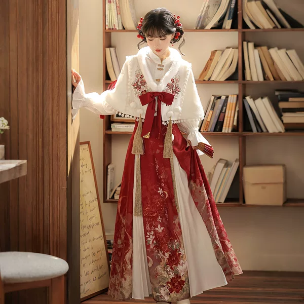 2026 Yimengge Original Golden Fish Blessing National Style Improved Han Elements Women's Shawl Top and Skirt Set 9741