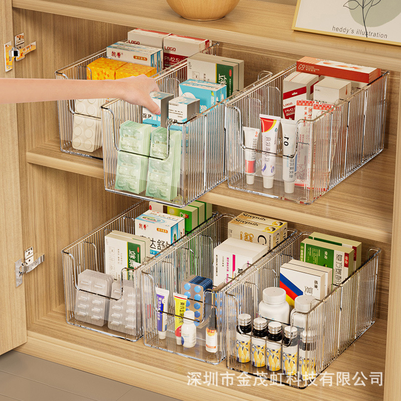 薬収納ボックス家庭用透明コンパートメント薬収納キャビネット家庭用薬箱収納ラック大容量薬箱|undefined