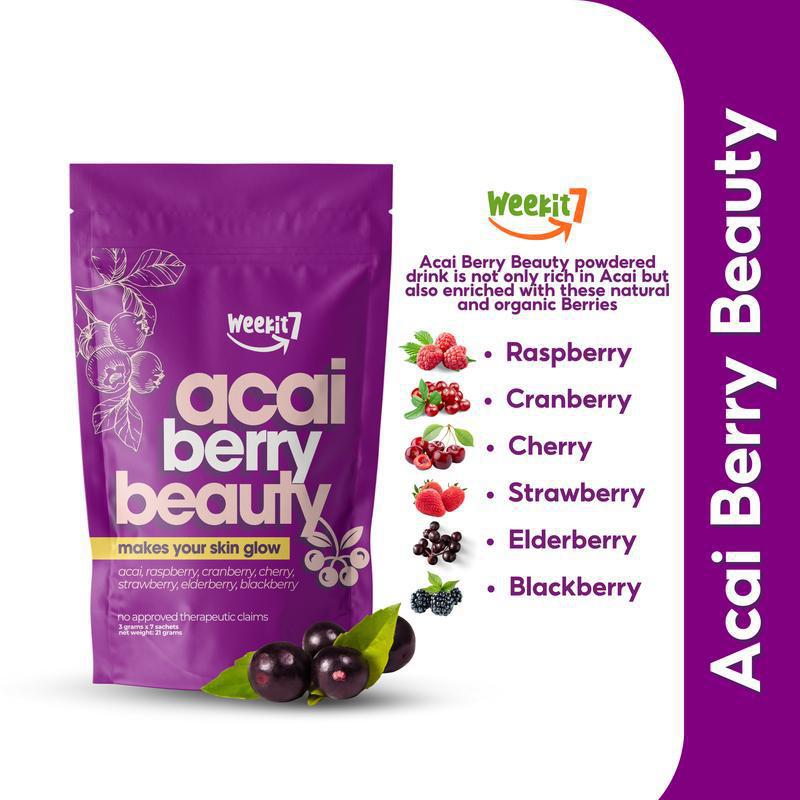Acai Berry Cranberry Fruit Powder 5g Sachets Healthy Beauty Juice Mix 35g Pack key features