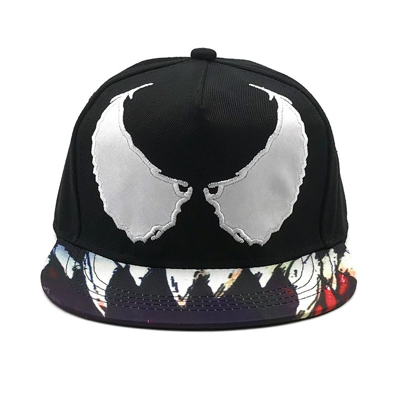Baseball Cap Hip-Hop Embroidered Adjustable Snapback, Two Colors (Black / White)